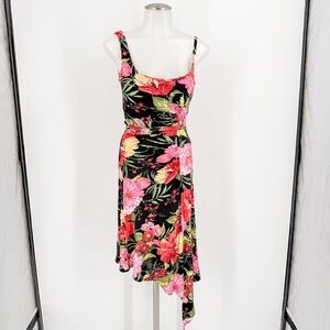 Cache Vibrant Floral High Low Dress